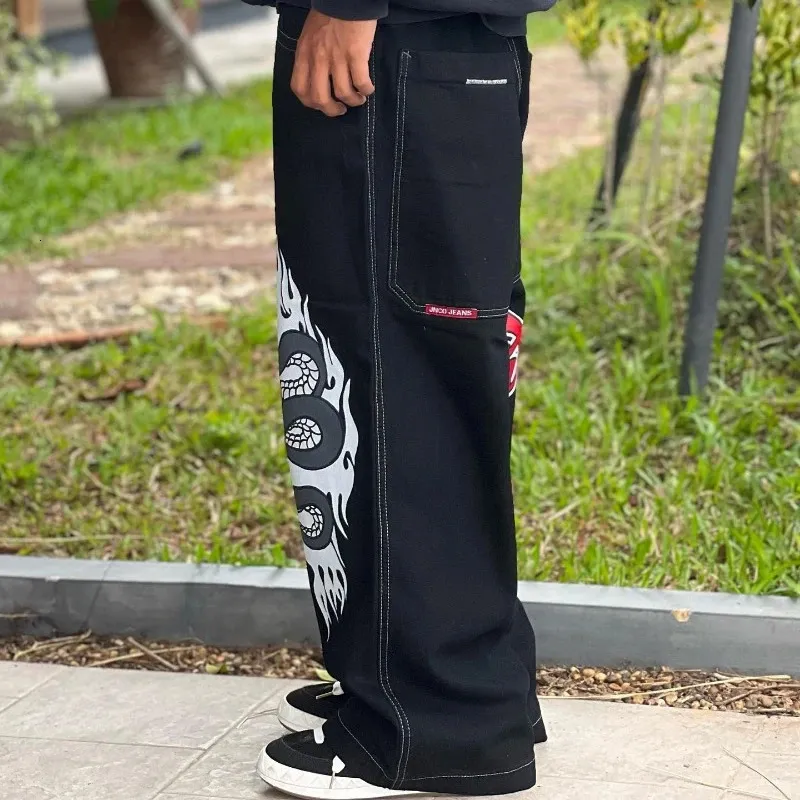 Y2K JNCO Jeans Baggy Wide Leg Pants Low Rise Loose Fit Cotton