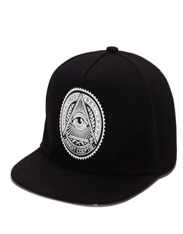 2018 Moda Yuvarlak Etiket Üçgen Göz Illuminati Snapback Caps Kadınlar Ayarlanabilir Beyzbol Kapağı Snapbacks Hip Hop Hats7552268