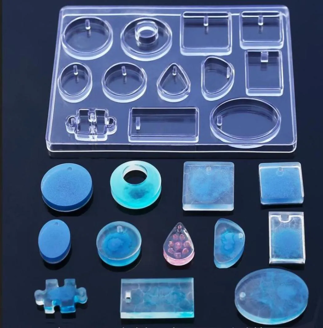 12 moules en Silicone pour collier et pendentif, en résine, pour la fabrication de bijoux, bricolage, artisanat, moules en résine pour bijoux 5494563