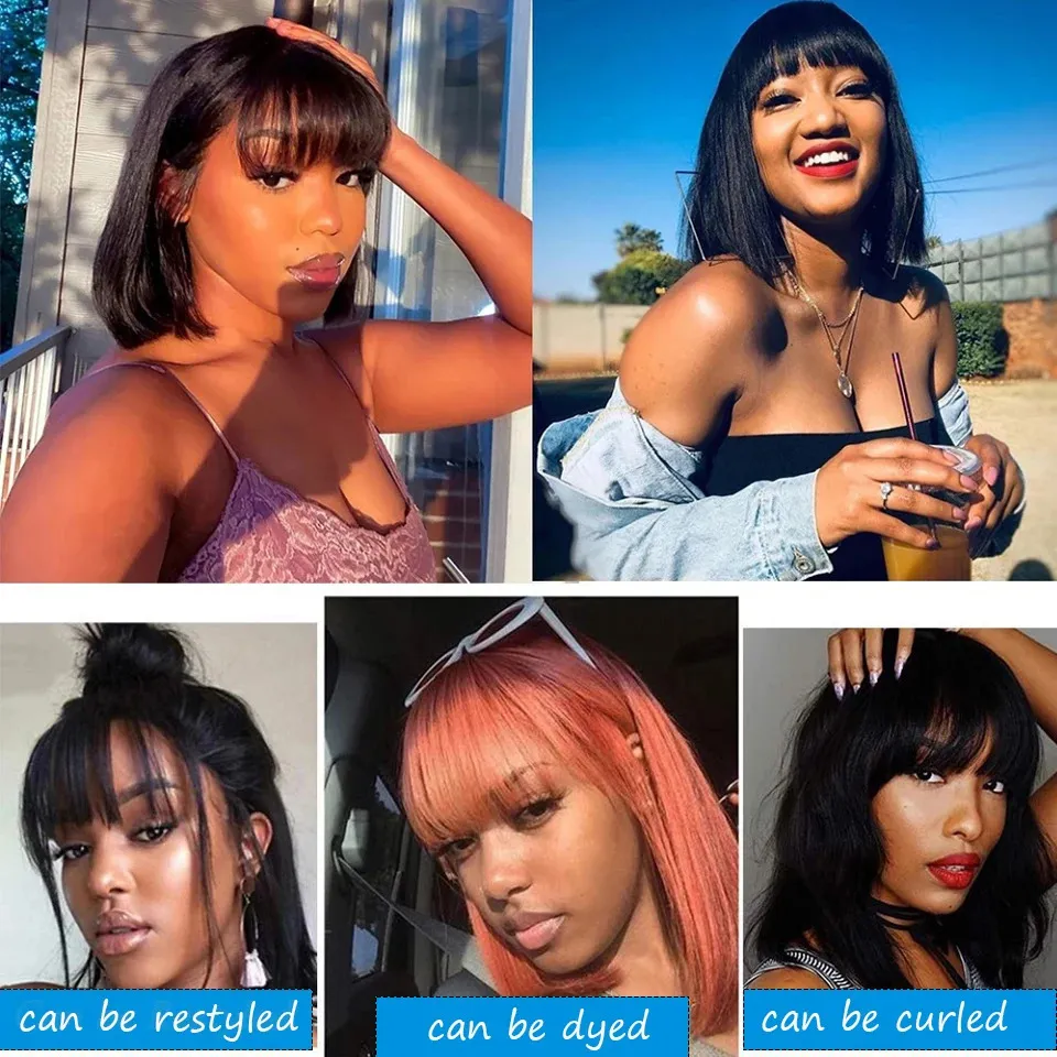 16 inch wigs with bangs online
