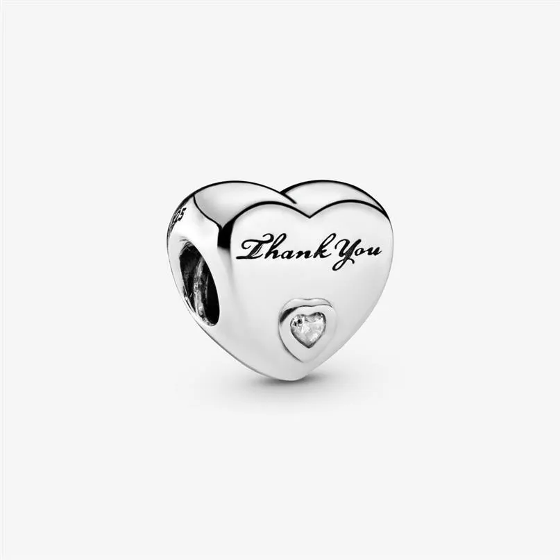 New Arrival 100% 925 Sterling Silver Charm a cuore Grazie Fit Original European Charm Bracelet Fashion Jewelry Accessories263S