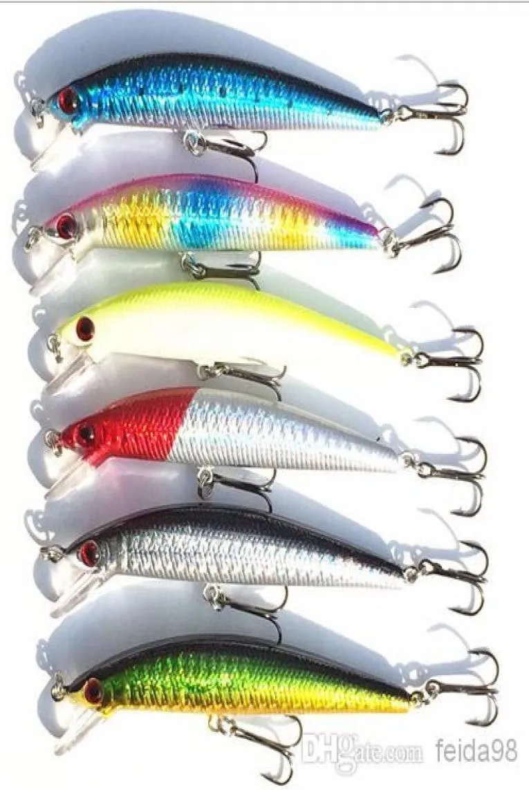 Hela parti 60st Colors Fiske Lures Crankbait Minnow Hooks Crank Baits 10g 10cm 394quot 5161055