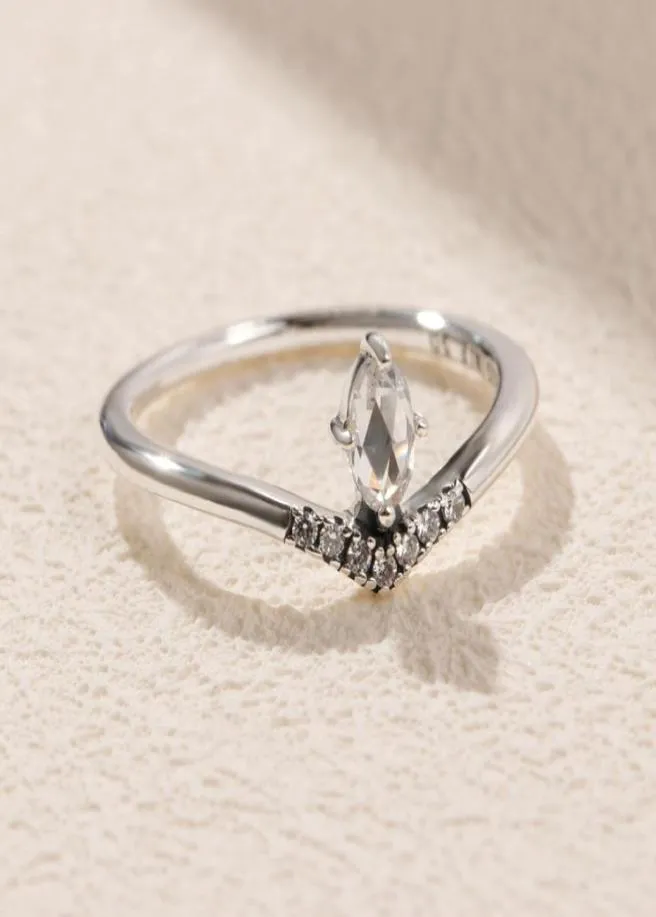 925 Sterling Silver Classic Wish Ring과 Clear CZ Fit Jewelry 약혼 웨딩 애호가 패션 링 4515940