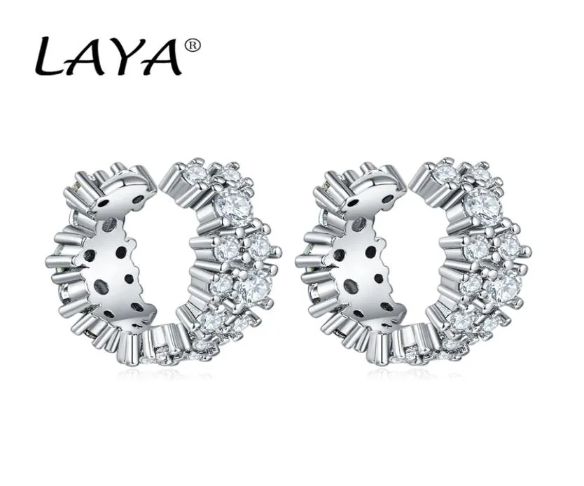 Laya 925 Sterling Silver Cuff earrings for women shining zircon mini brincosシンプルなデザインオリジナルモダンジュエリー2022 trend4311977