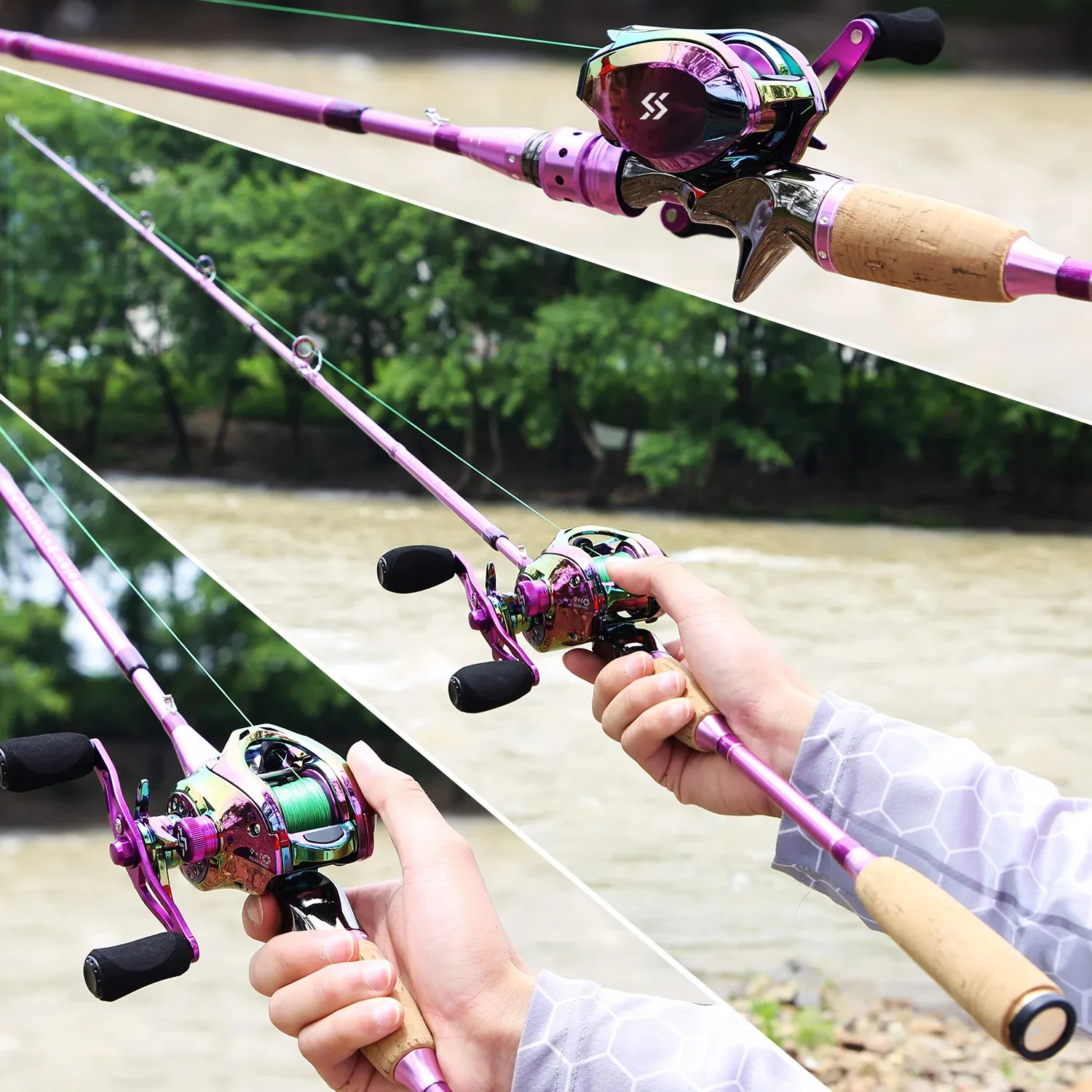 Fishing Rod Fishing Rod and Reel Combo Set 2.1m Carbon Fiber Casting Rod  and 7.2:1 Gear Ratio Baitcasting Fishing Reel Fishing Pole (Size : 2.1m  Left) : : Sports & Outdoors