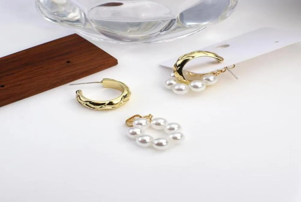 Double cercle véritable perle d'eau douce boucles d'oreilles en couches petits cerceaux boucle d'oreille délicate mignon pour les femmes balancent lustre 6278459