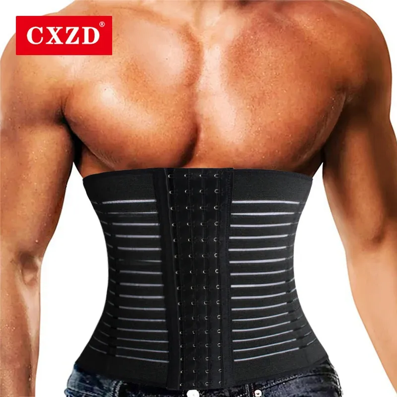 Men's Body Shapers CXZD est Belt Men Sweat Shaper Body Breathable Modeling Tummy Strap Workout Shapewear Fat Weight Loss Slimming Girdle 231212