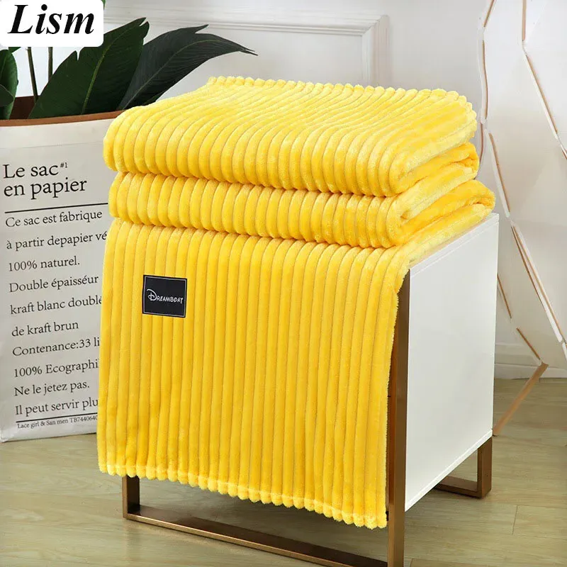 Blankets Solid Color Velvet Weighted Blanket Household Sofa Cover Bed Sheet Super Soft Striped Warm Knitted Blankets 231212