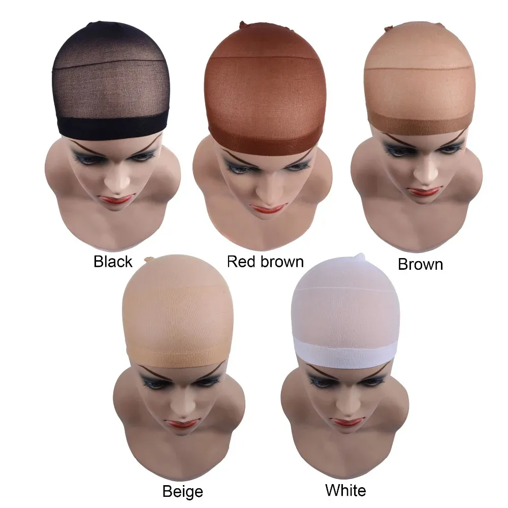 Black Hair Wig Weaving Stretchable Net Mesh Fishnet Elastic Snood Cap-2pcs