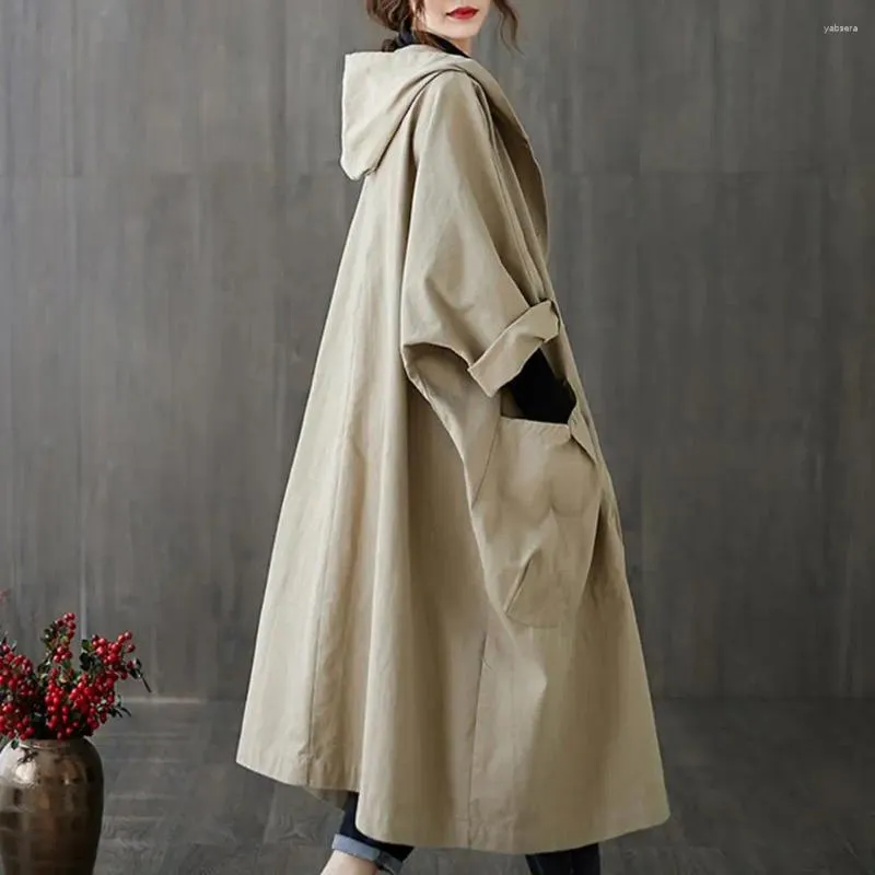 Trench Coats Femme Femmes Élégantes Brine-vent Ladies manteau à manches longues Streetwear Pourdes de couleur pure
