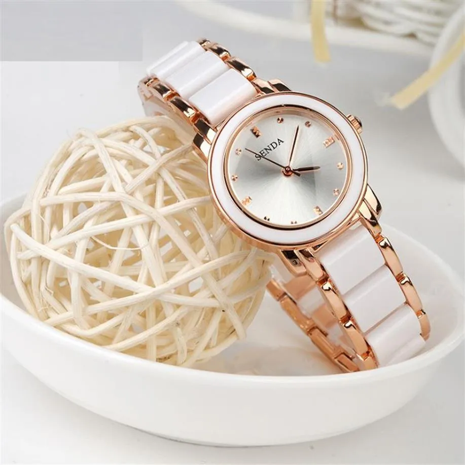 Senda Marka Mother Pearl Shell Trendy Quartz Women Watch Delikatni Studenci Watches Jewelry Bluckle LadiesWatches193k