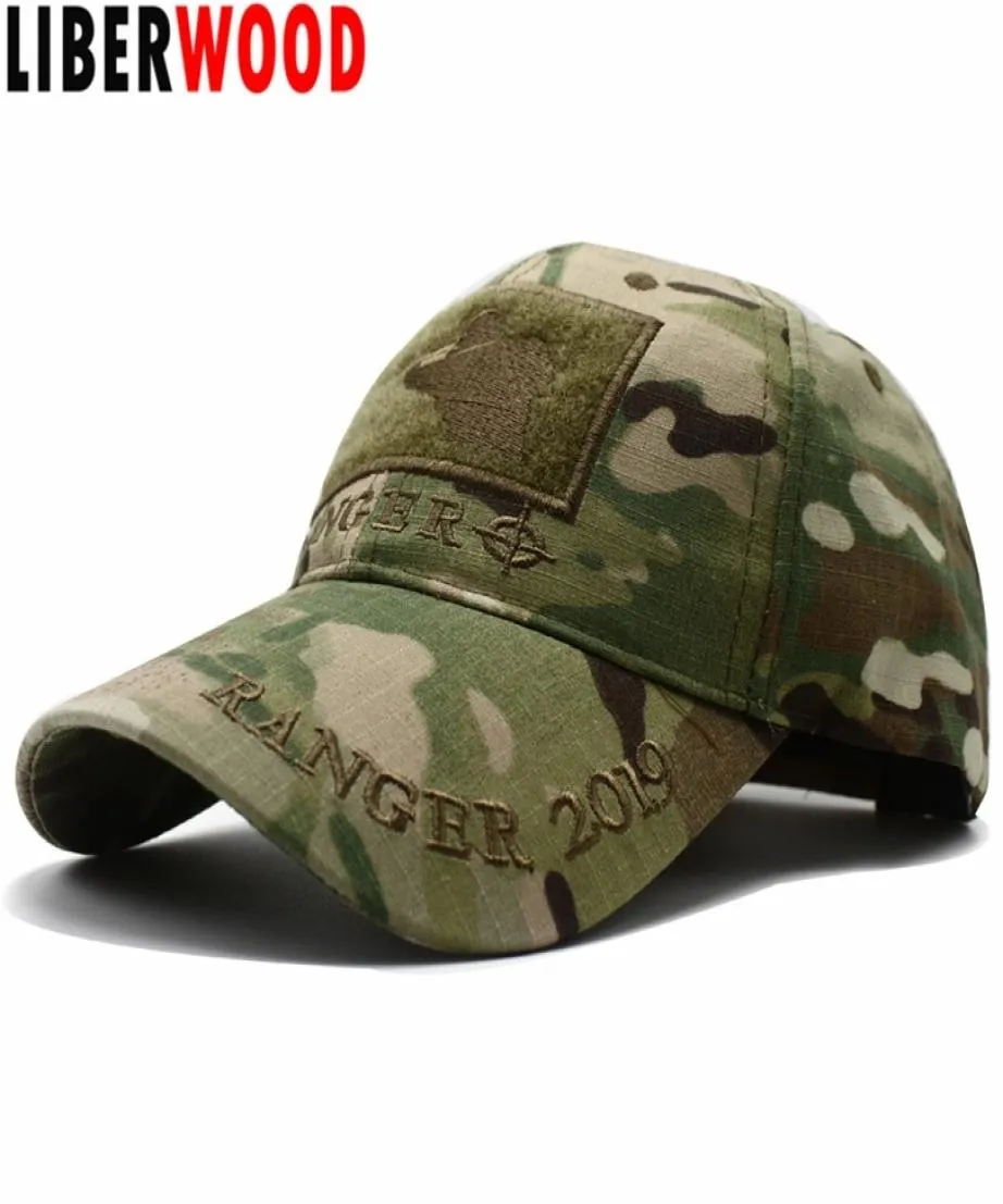 Liberwood Multicam Sniper Ranger 2019 Enteritore di berretto da palla ricamato per l'esercito militare Cappello tattico Sniper con anello per Patch T2007710342