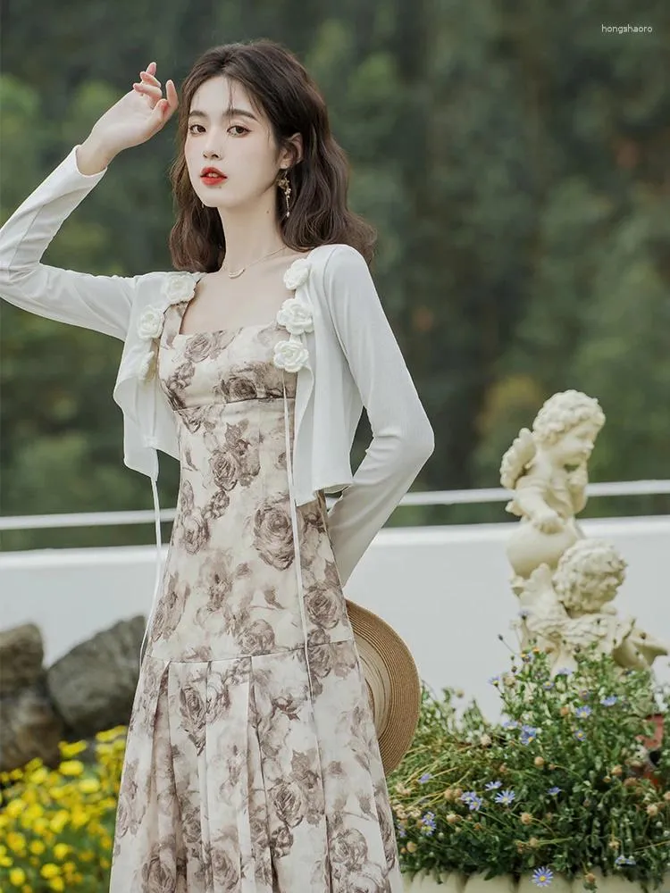DHgate Floral Print Summer Dress 2024 Womens Korean Style Casual Long Beach Maxi Dress Apparel