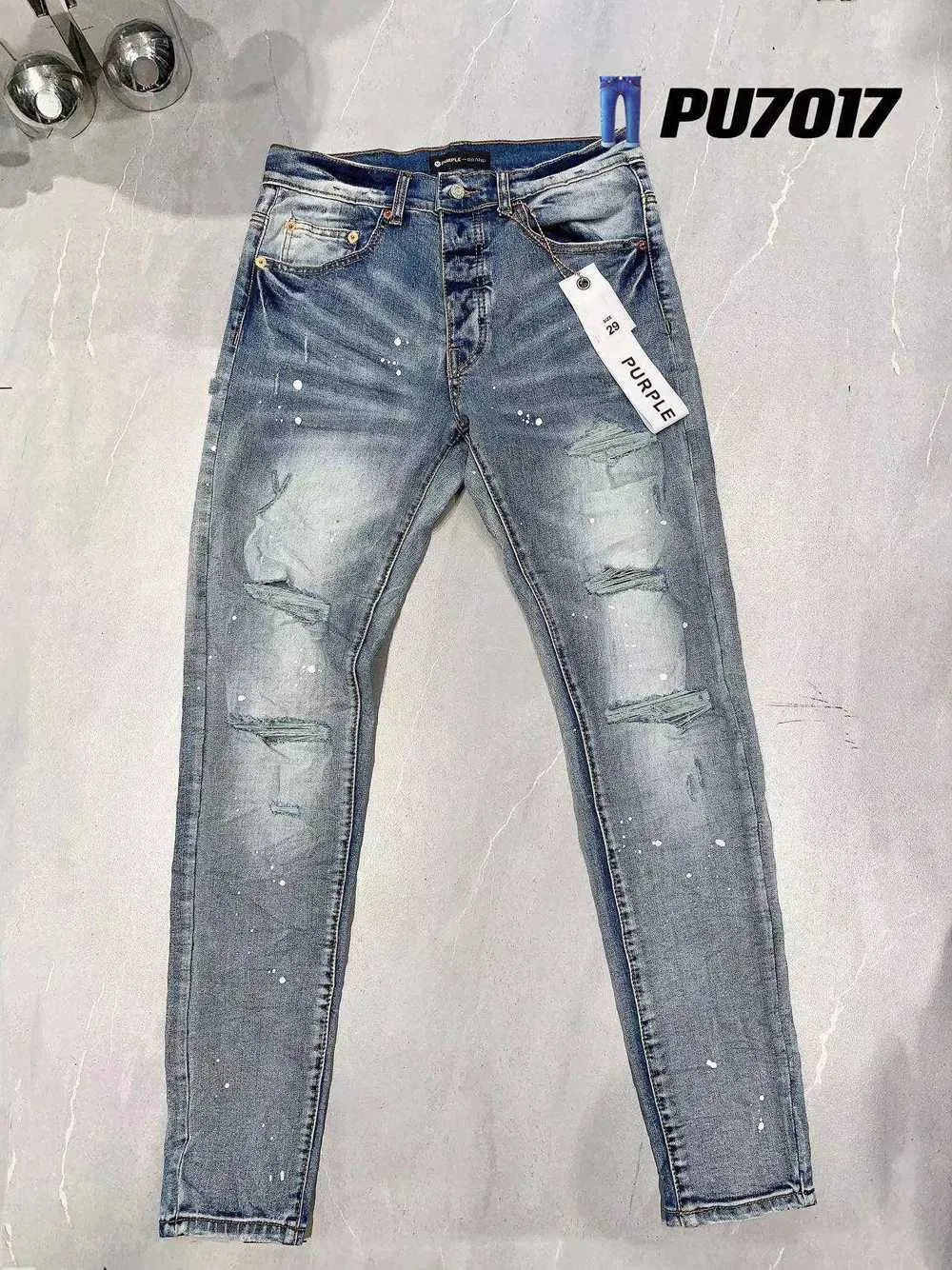 Mens Slim Fit Distressed Jeans: Purple Brand Black Denim, Stretch &  Destroyed, Q231213 From Bernice_store, $23.18
