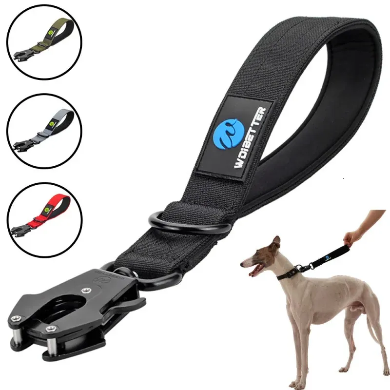 Hundetraining Obedience Haustierhalsband Hundehalsleine Nylon-Verkehrsleine großes militärisches kurzes Laufseil Metallschnalle Welpenzubehör 231212