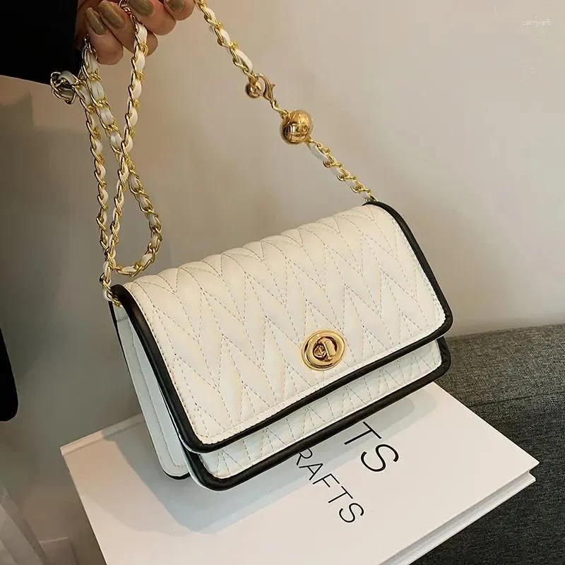 Evening Bags Luxury Chain Shoulder For Women Designer Diamond Check Bag Female Square Crossbody Phone Retro Sewing Shopping