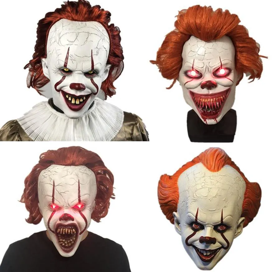 Cadılar Bayramı Cosplay Büyücü Palyaço Maskesi Lateks Joker Maskeleri Korku Halloween Masquerade Party Full Yüz Maskesi Korku Yetişkin Parti Maskesi D2379