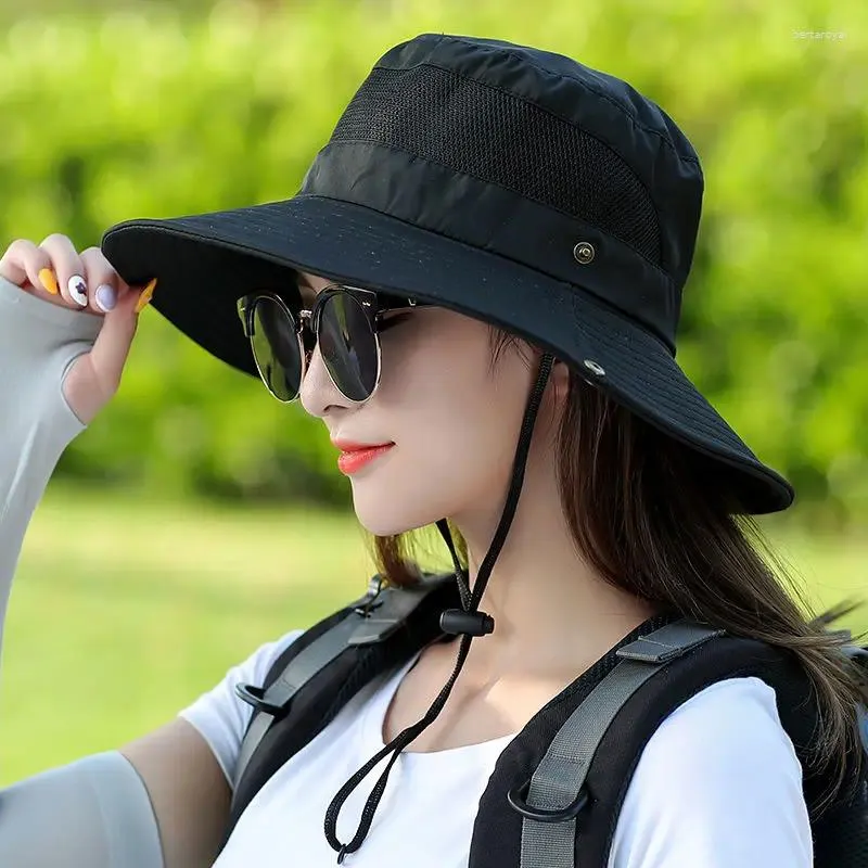 Berets Outdoor Hiking Mountaineering Hat Female Summer Anti-ultraviolet Ladies Sun Foldable Sunshade Sunscreen Fisherman