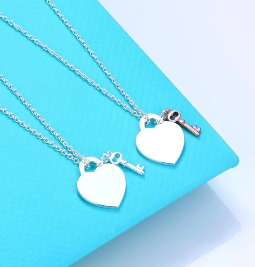 Chains Ladies Highend Luxury Heartshaped Key 100925 Sterling Silver Necklace For Women Gift Jewelry9969564