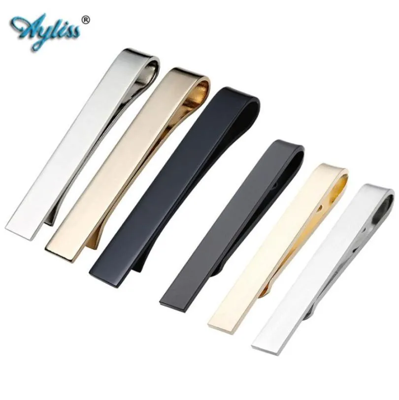 Ayliss New 6pcs Men039s Gentlemen Business Mirror Simple Steel Necktie Thin Clip Tie Bar Clasp Pin 425mm Size And 548mm S5719002