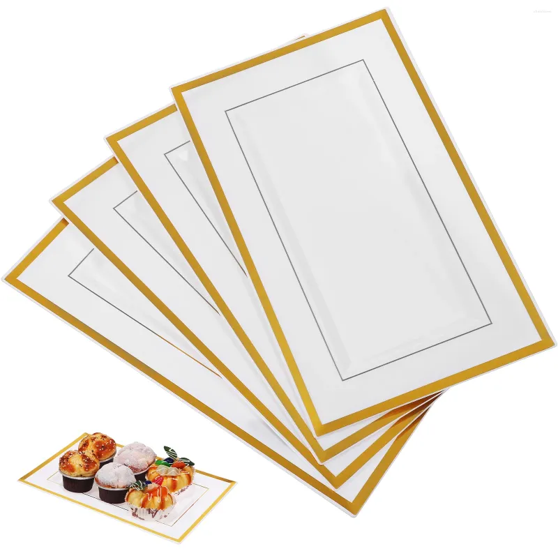 Conjuntos de louça 10pcs servindo bandejas descartáveis placas de sobremesa de festa para buffet piquenique