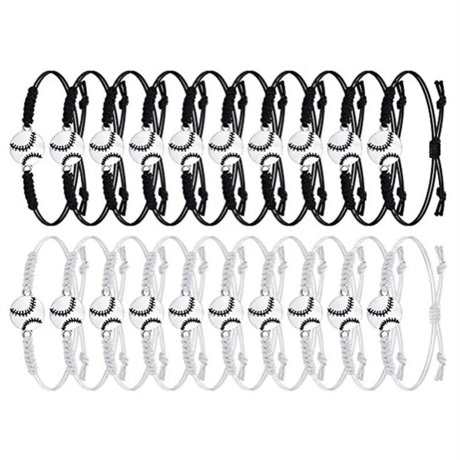 Bedelarmbanden 20 stuks softbal armband verstelbaar sport met voor tiener meeste speler vriendschap sieraden cadeau A5KE289z