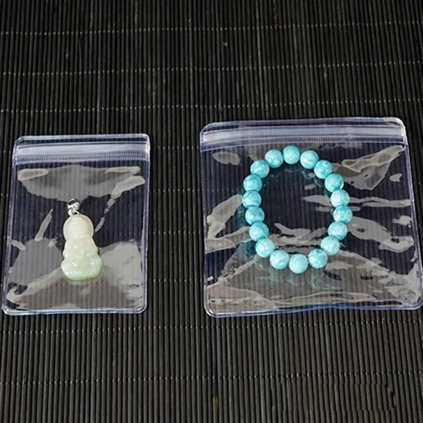 100 pezzi trasparenti autosigillanti sacchetti di plastica con chiusura a zip sacchetti di imballaggio trasparenti sacchetti di imballaggio regalo gioielli in PVC sacchetto di gioielli2619