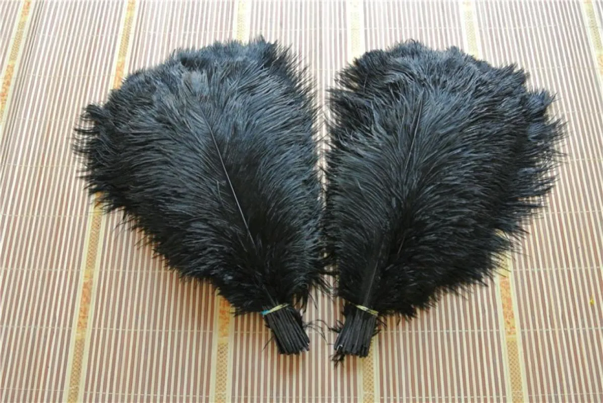 Plumes d'autruche noires, lot de 50 pièces, 1618 pouces, 4045cm, pour décoration de mariage, centres de table de mariage, support de fête, supp8334180