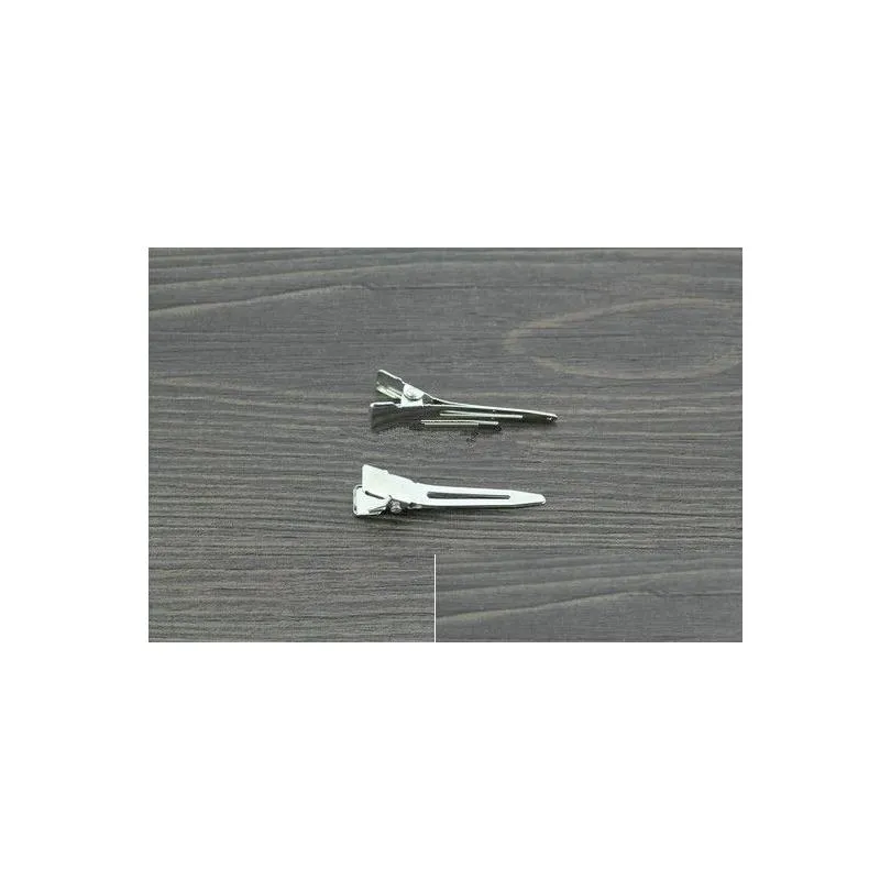 Hårtillbehör 15% 300st 45mm Single Prong Alligator Clips utan tänder Butik Hårstång för DIY Bow/ Accessory Drop Deliver Dh9ot