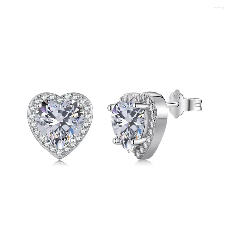 Pendientes Karloch S925 Pendientes de plata pura Amor lujoso con incrustaciones de diamantes Ajuste Joyería de diseño personalizado