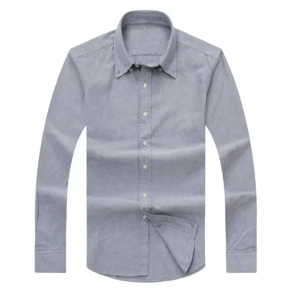 Nueva Camisa POLO informal de manga larga de algodón para hombre, otoño e invierno, pura