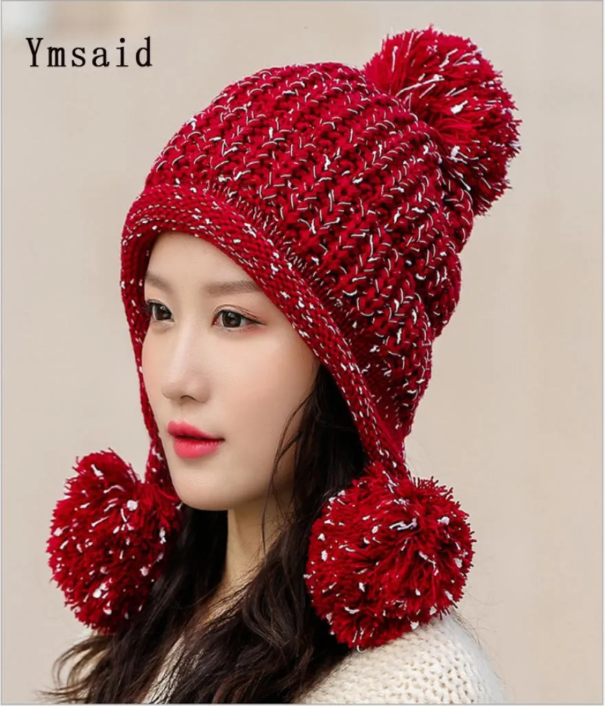 Gorro de invierno, gorro tejido para mujer, pompón AllMatch, dulce tejido cálido, novedad de 2020, gorros tejidos de invierno para mujer 5101327