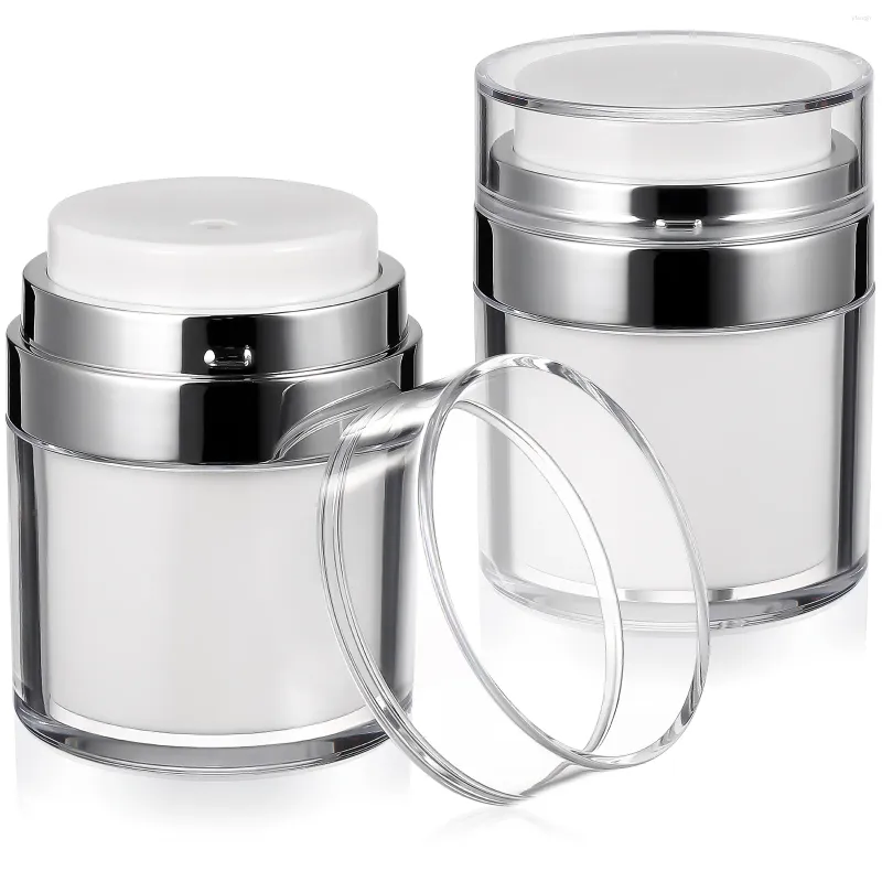 Storage Bottles 2 Pcs Cover Eye Cream Bottle Travel Lotion Container Vacuum Acrylic Airless Pump Jars