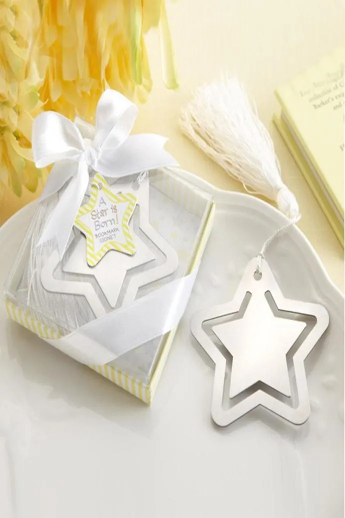 Star Bookmark With White Tassel For Baby Shower Christening Wedding Favor Party Gift8581980