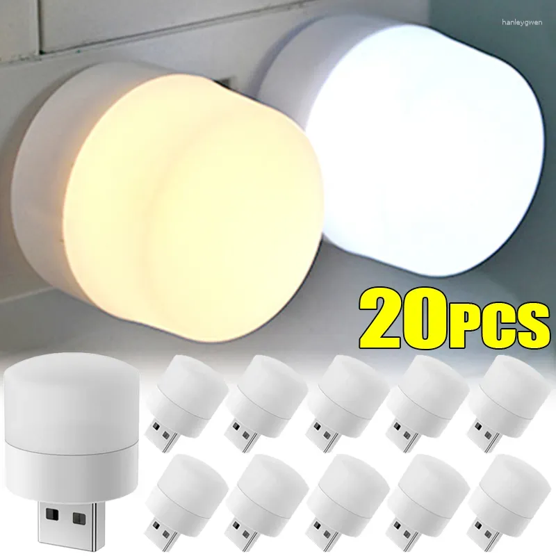 Luzes da noite mini luz usb quente branco proteção para os olhos livro leitura plug computador carregamento de energia móvel lâmpadas led atacado