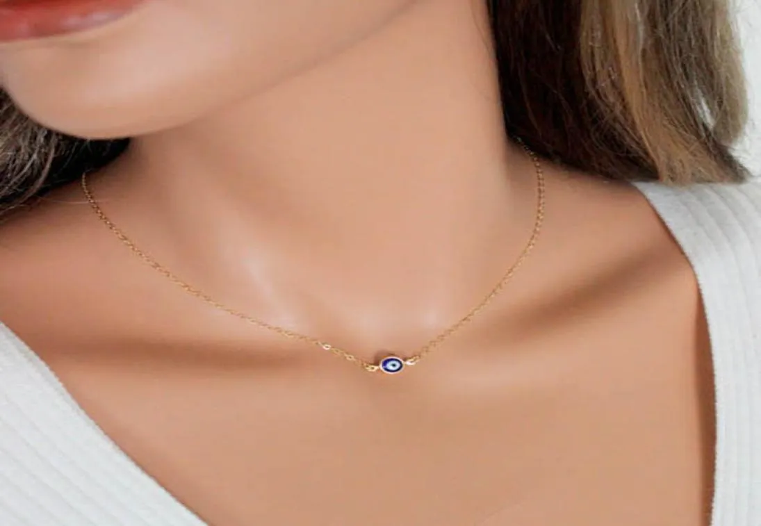 Geheimnisvolle Türkische Blaue Auge anhänger Halskette frauen halsband kurze kette halskette partei schmuck geschenk colgantes mujer moda9602826