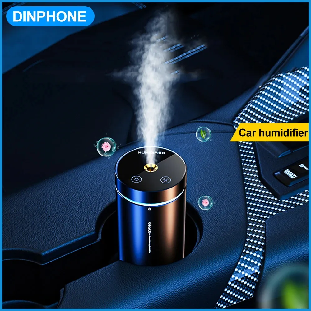 Luftbefeuchter DINPHONE Auto Luftbefeuchter Aluminiumlegierung Ätherische Öle Diffusor 300 ml Lufterfrischer Für Auto Home Office Zubehör 231213