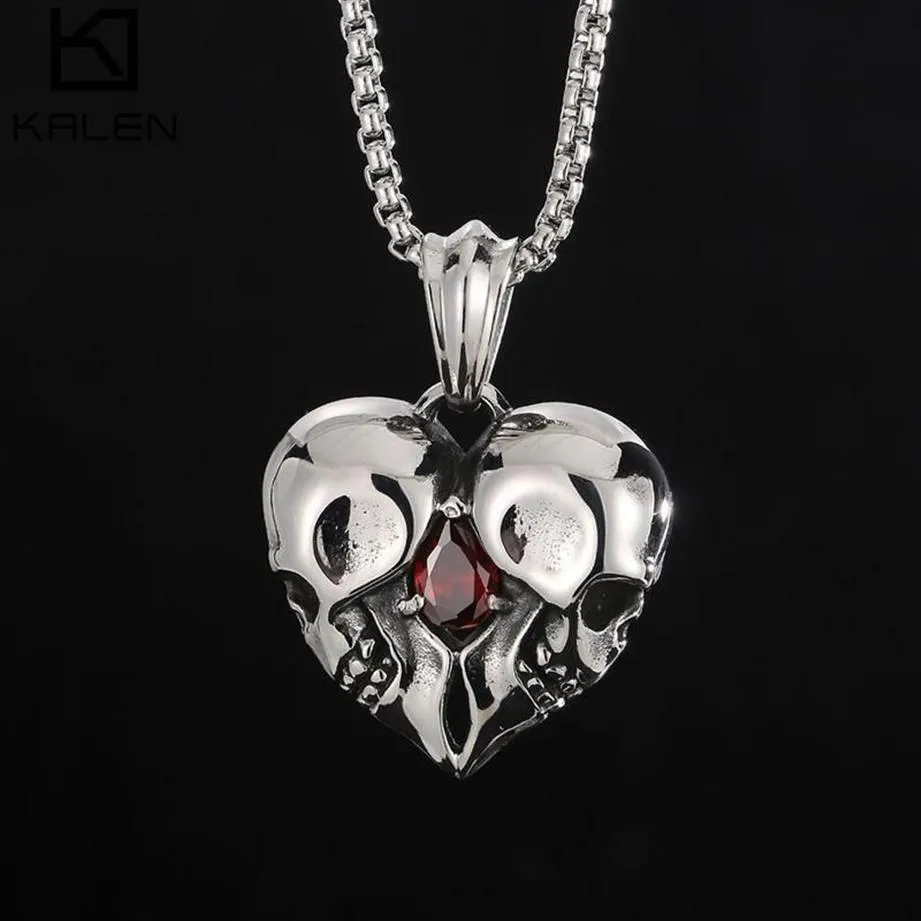 Pendant Necklaces Mens Stainless Steel Necklace Fangs Skull Mask Retro Gothic Punk Style Monster Jewelry GiftPendant239N