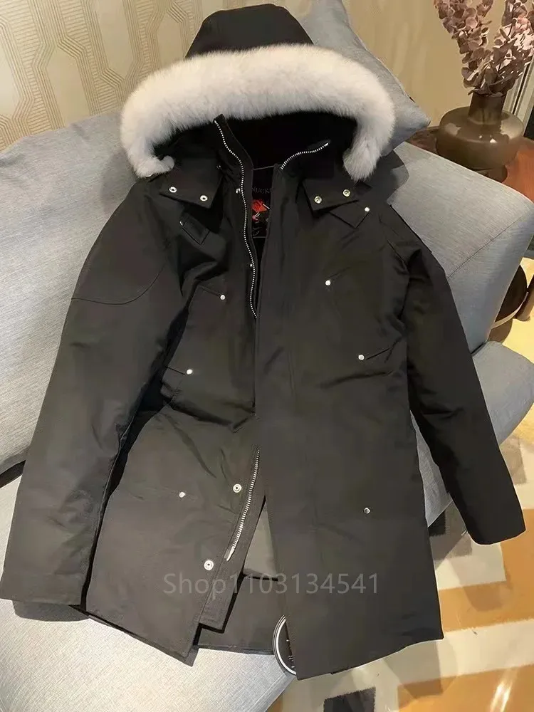 Vestes pour hommes Hiver Mens Canadian Mooses StagLake Parka Goose Down Veste chaude véritable fourrure long manteau plus épais vêtements d'extérieur extrêmes 231212