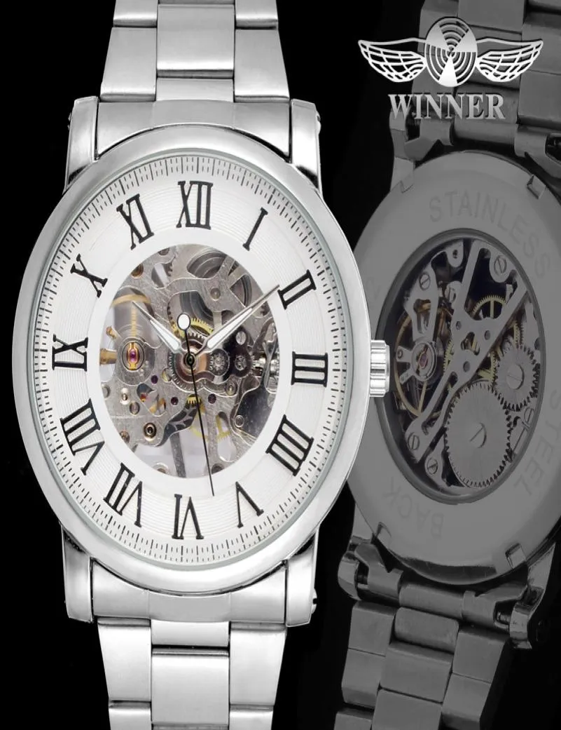 WINNER Business Men Mechanical Hand Wind Watches Mens Fashion Casual