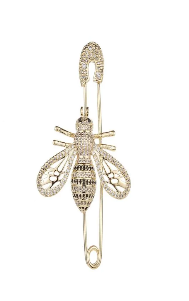 2020 Korea New Luxury Bee Brooch Temperamament女性ダイヤモンドブローチファッション女性コサージスカーフバックルジュエリー7344008