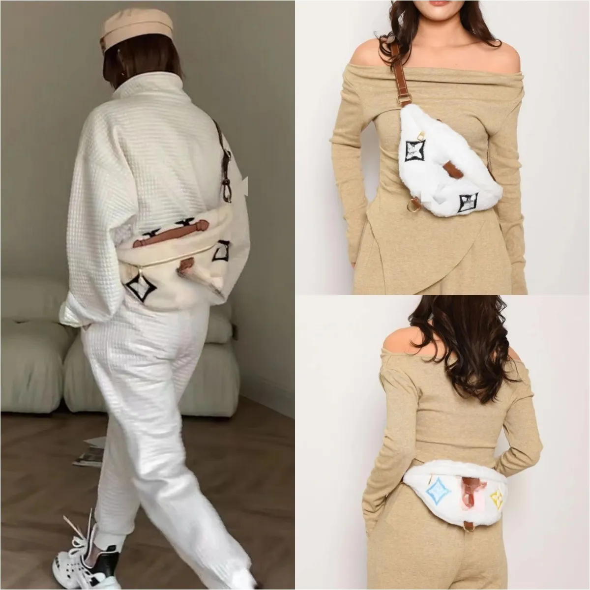 Mode Teddy Taille Taschen Für Männer Designer Frau Flauschige Bauchtasche Umhängetasche Winter Fuzzy Fannypacks Frauen Gürtel Bum Tasche Geldbörsen fanny Packs