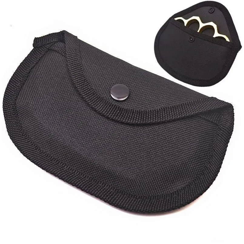 Sacs de rangement Acier Laiton Knuckle Dusters Sac en nylon Autodéfense Sécurité personnelle Femmes et hommes Outil d'autodéfense Drop Livraison Accueil BJ