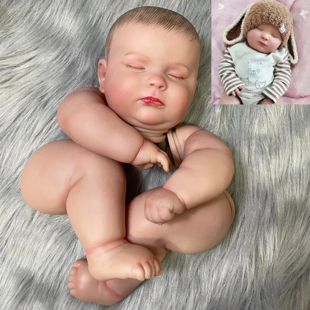 Bebekler 24 inç büyüklüğünde geri dönüştürülmüş bebek kiti 3D boyalı cilt çoklu görünür damar emziği hediyesi ve kumaş gövdesi 231214