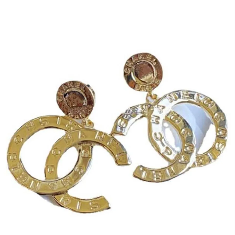 Designer Earrings Ear Stud Brand Designers 18K Gold Plated Geometry Double Letters Earring Classical Women Wedding Party Jewerlry 307R