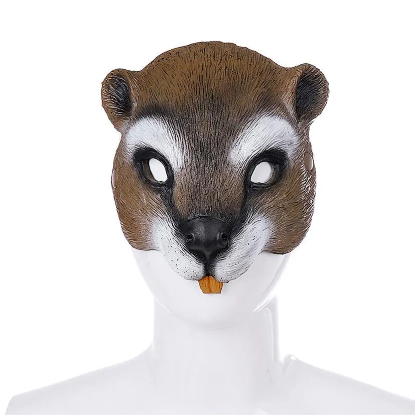 Halloween påskdräkt Party Mask Squirrel Face Masks Cosplay Masquerade för vuxna män kvinnor pu masque hna17012256s