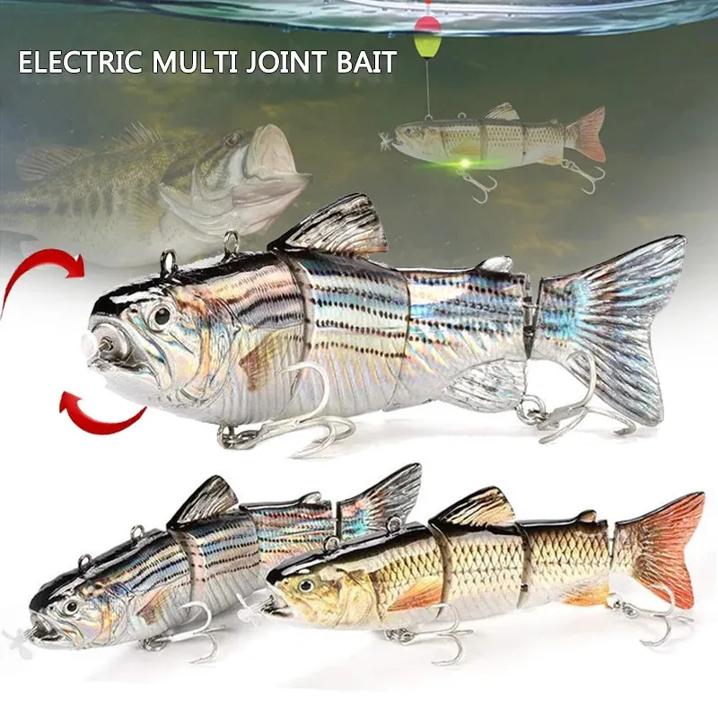 New Robotic Fishing Lure Multi Jointed Bait Electric Wobbler Hard  Artificial Bait Fishing Gear For Pike Electronic Fishing Lures