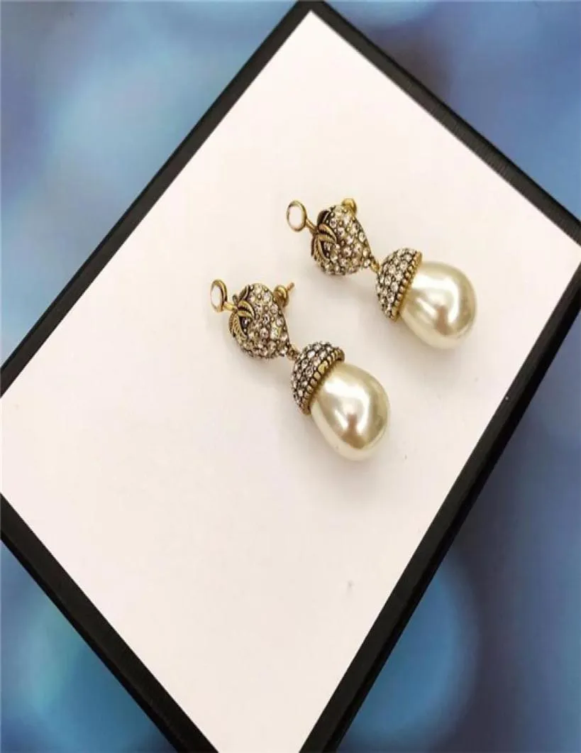 Strawberry Diamond Earrings Studs Letters Earring Stud Trendy Pearl Earrings Pendant Earring Women Earrings Jewelry Gift For Party3987461