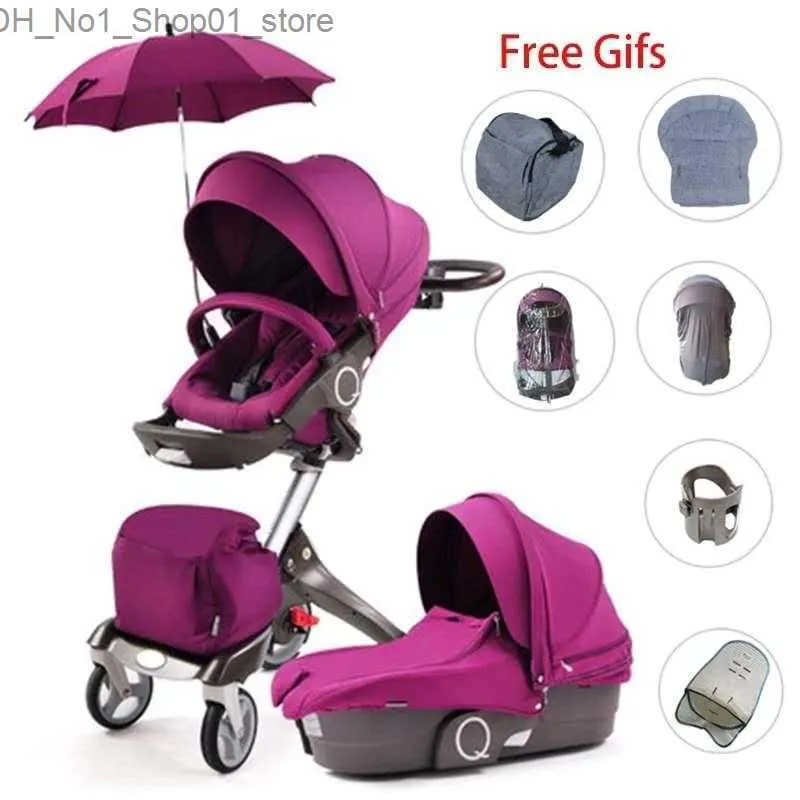 Cochecitos # Cochecitos # DSLAND Cochecito de bebé 3 en 1 Lujo High Land Scape Sentado Cochecito de bebé Buggy Bassinet para Born Carriage Car Walkers1 Q231215