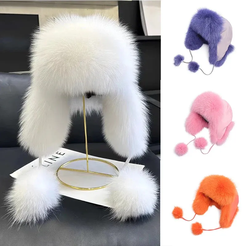 Chapéus caçadores de raposa de raposa ful feminino ushanka snow shiing chaps touchflap winter russian homem de esqui protetora 231213